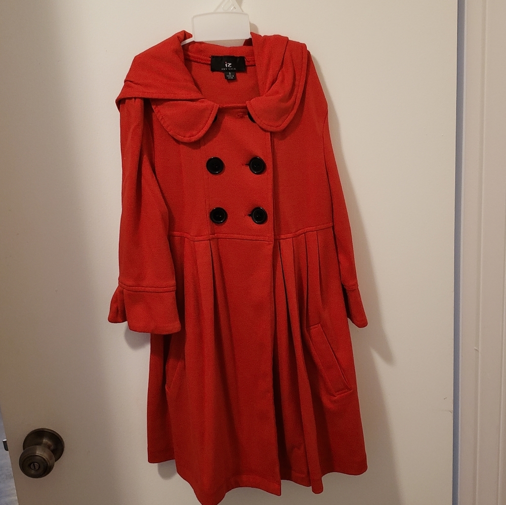 Little red riding hood coat. Peplum coat sz. S